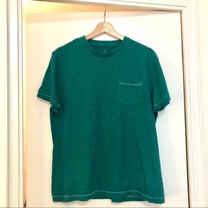 GAP teal short sleeve slub tee with pocket